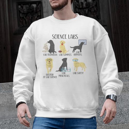 Science Labs Dogs Labrador Retriever Science Teacher Men Graphic Sweatshirt - teacherstshirts.com UK