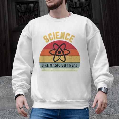 Science Like Magic But Real Science Teacher Graphics Geek Men Graphic Sweatshirt - teacherstshirts.com DE