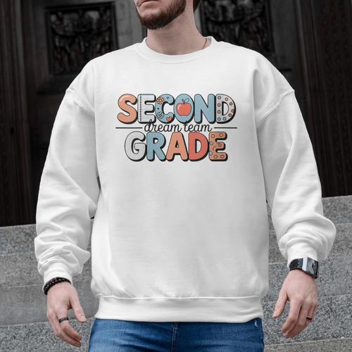 Second Grade Dream Team Back To School 2nd Grade Teacher Men Graphic Sweatshirt - teacherstshirts.com