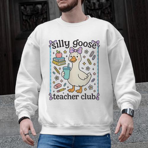 Silly Goose Teacher Club Silly Goose For Teacher Men Graphic Sweatshirt - teacherstshirts.com UK