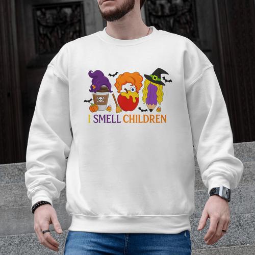 I Smell Children Witch Teacher Halloween Trick Or Teach Men Graphic Sweatshirt - teacherstshirts.com AU