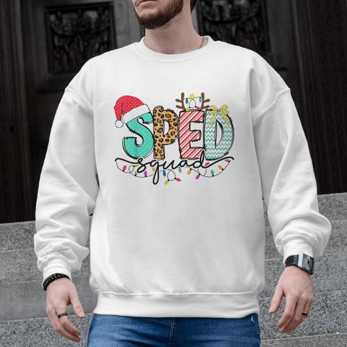 SPED Squad Special Education Teacher Autism Christmas Women Men Graphic Sweatshirt - teacherstshirts.com