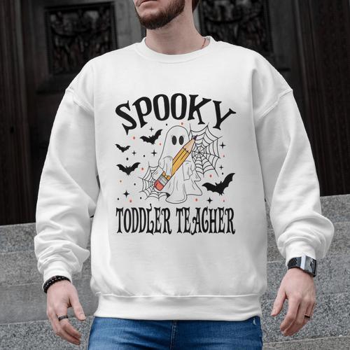 Spooky Toddler Teacher Halloween School Men Graphic Sweatshirt - teacherstshirts.com AU