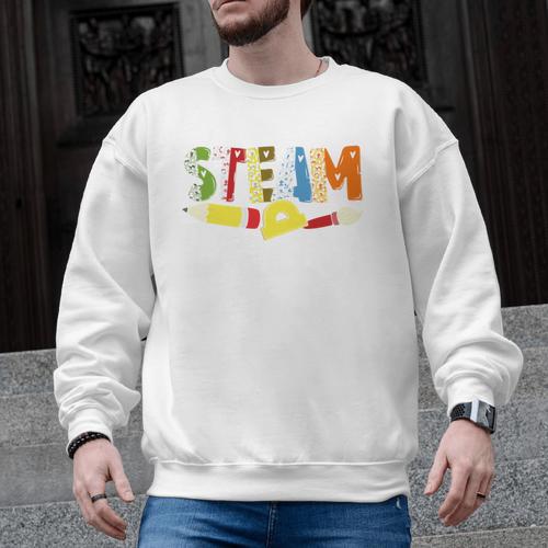 Steam Teacher Science Tech Engineering Arts Maker Men Graphic Sweatshirt - teacherstshirts.com AU