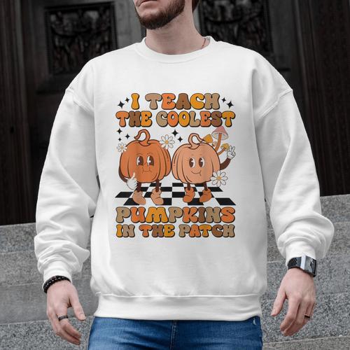 I Teach The Coolest Pumpkins In The Patch Teacher Halloween Men Graphic Sweatshirt - teacherstshirts.com CA