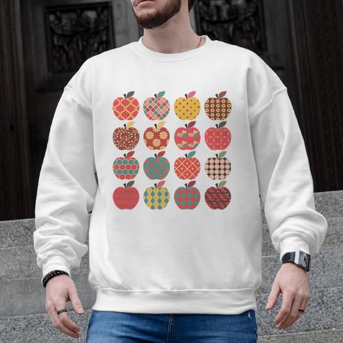 Teacher Apple Back To School Art For School Supplies Men Graphic Sweatshirt - teacherstshirts.com CA