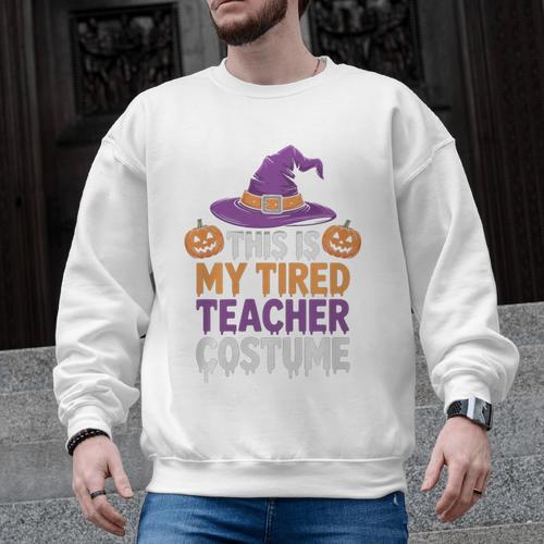 This Is My Tired Teacher Costume Halloween Premium Tri-Blend Men Graphic Sweatshirt - teacherstshirts.com DE