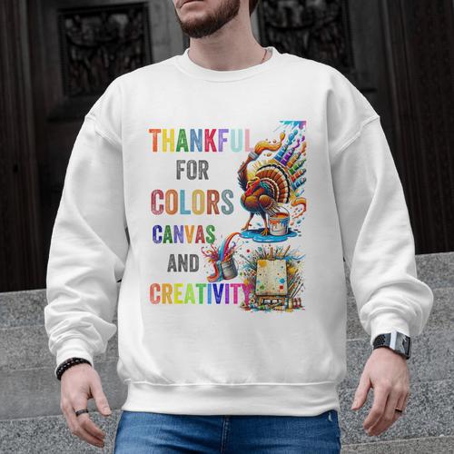 Turkey Thanksgiving Art Teacher Costume Tee For Artists Men Graphic Sweatshirt - teacherstshirts.com