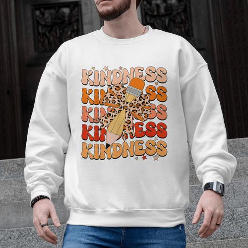 Unity Day Orange Kindness Teacher Bow Anti Bullying Be Kind Men Graphic Sweatshirt - teacherstshirts.com UK