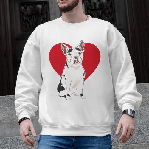 Valentine's Day Boston Terrier Lover Men Graphic Sweatshirt - Bostonterriersmerch.com