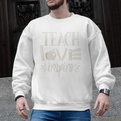 Vintage Teach Love Inspire Red For Ed Teacher Supporter Men Women Girls Kids Men Graphic Sweatshirt - teacherstshirts.com