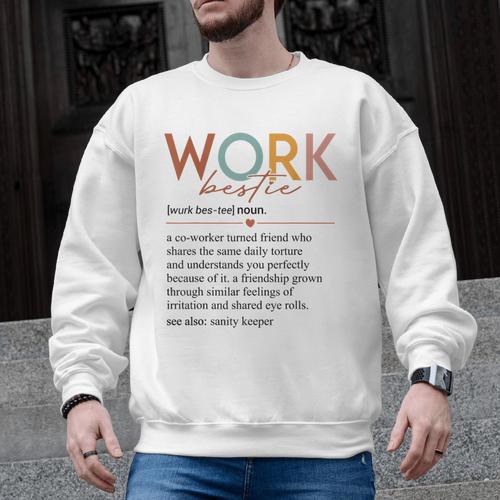 Vintage Work Bestie Definition Teachers Nurses Boss Women Men Graphic Sweatshirt - teacherstshirts.com CA