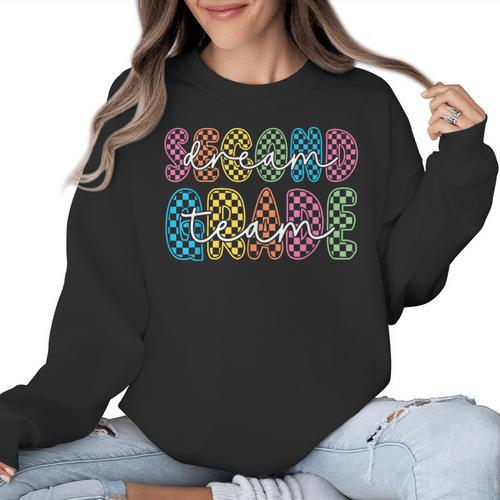 2nd Second Grade Dream Team Teacher First Day Back To School Women Crewneck Sweatshirt - teacherstshirts.com DE