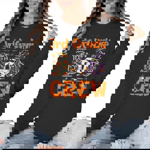 3rd Grade Boo Crew Halloween Teachers Students Costume Women Crewneck Sweatshirt - teacherstshirts.com