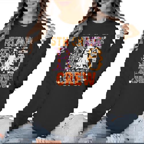 5th Grade Boo Crew Halloween Teachers Students Women Crewneck Sweatshirt - teacherstshirts.com