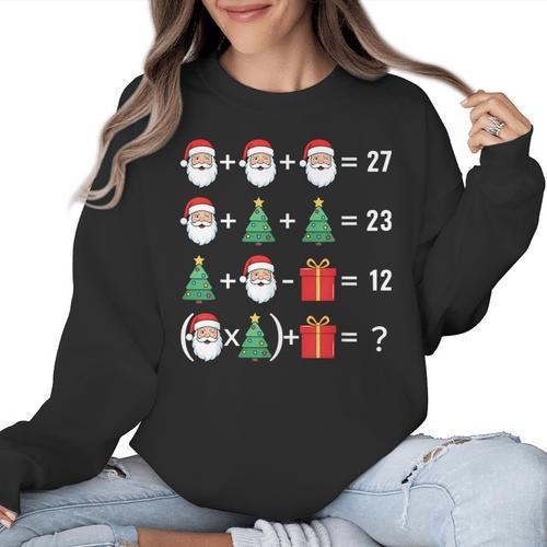 67 Santa Tree Math Teacher Christmas Xmas Humor Women Crewneck Sweatshirt - teacherstshirts.com UK