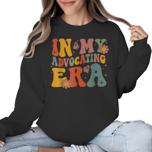 In My Advocating Era Advocate Autism Awareness Sped Teacher Men Women Kids Women Crewneck Sweatshirt - teacherstshirts.com UK
