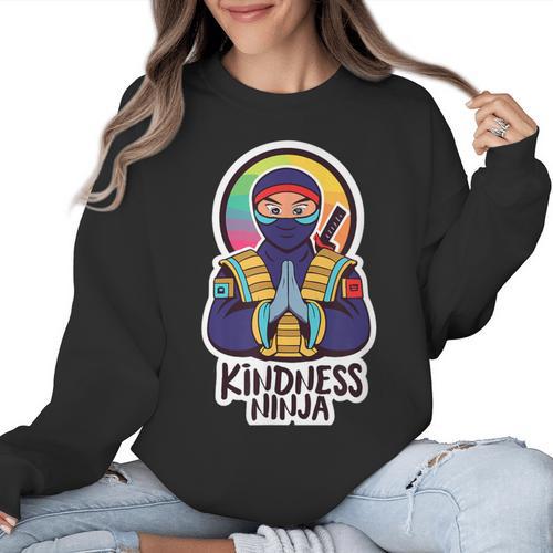 Anti Bullying Kindness Ninja School Teacher Student Women Crewneck Sweatshirt - teacherstshirts.com AU