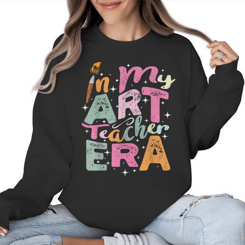 In My Art Teacher Era Teaching Future Artist Back To School Women Crewneck Sweatshirt - teacherstshirts.com AU