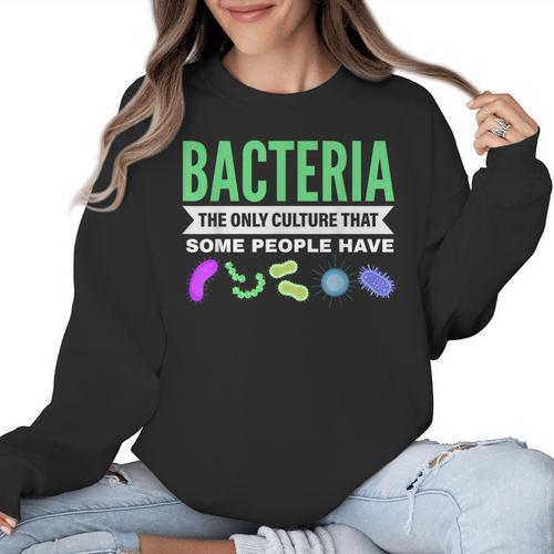 Bacteria Culture Biology Science Teacher Biologist Women Crewneck Sweatshirt - teacherstshirts.com UK