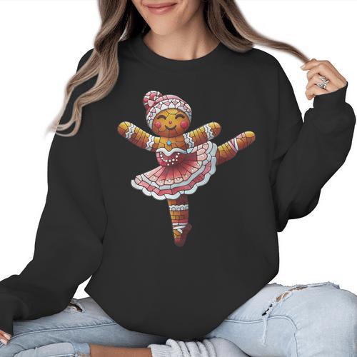 Ballet Dancer Gingerbread Christmas Dance Teacher Girl Women Women Crewneck Sweatshirt - teacherstshirts.com