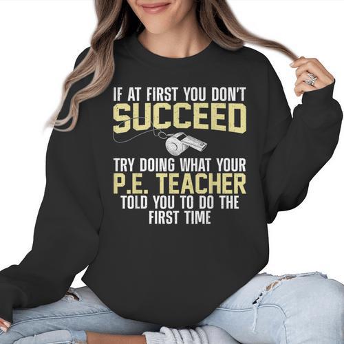 Best PE Teacher Art For Men Women Physical Education Teacher Women Crewneck Sweatshirt - teacherstshirts.com CA