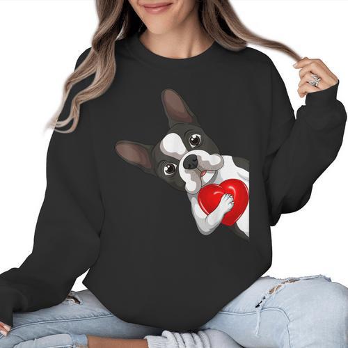 Boston Terrier Bostie Dog Kids Women Girls Women Crewneck Sweatshirt - Bostonterriersmerch.com