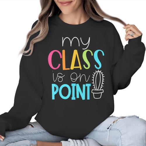 Cactus Teacher Shirt Cute Teacher Shirt Women Crewneck Sweatshirt - teacherstshirts.com