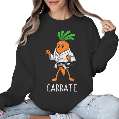 Carrate Karate Carrot Student Teacher Trainee Trainor Women Crewneck Sweatshirt - teacherstshirts.com CA