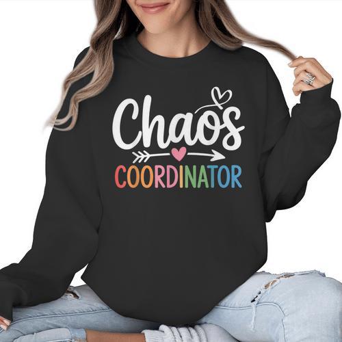 Chaos Coordinator Teacher Student Back To School 2025 Women Crewneck Sweatshirt - teacherstshirts.com AU