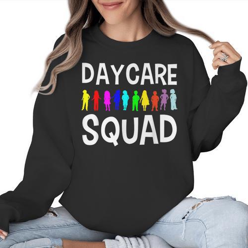 Childcare Daycare Squad Daycare Teacher Men Women Women Crewneck Sweatshirt - teacherstshirts.com