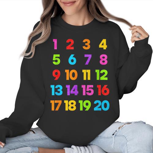 Counting 1-10 Learn To Count Number School Kids Teacher Women Crewneck Sweatshirt - teacherstshirts.com AU