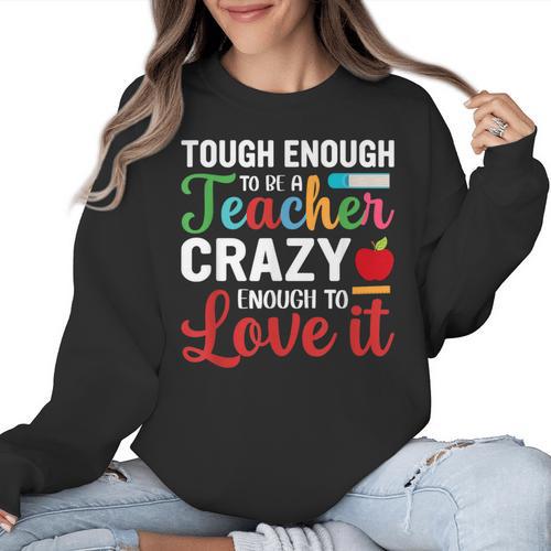 Crazy Teacher Men Women School Teachers Women Crewneck Sweatshirt - teacherstshirts.com DE