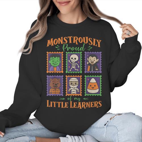 Cute Halloween Teacher Women Crewneck Sweatshirt - teacherstshirts.com