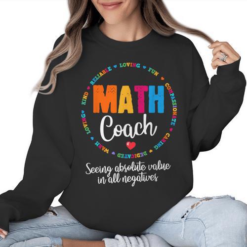 Cute Math Coach Teacher Mathematical Nerd School Women Crewneck Sweatshirt - teacherstshirts.com