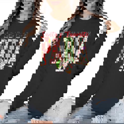 Cute Santas Favorite Para Christmas Paraprofessional Teacher Women Crewneck Sweatshirt - teacherstshirts.com