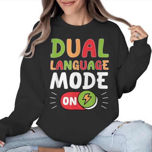 Dual Language Teacher Bilingual Teacher Women Crewneck Sweatshirt - teacherstshirts.com