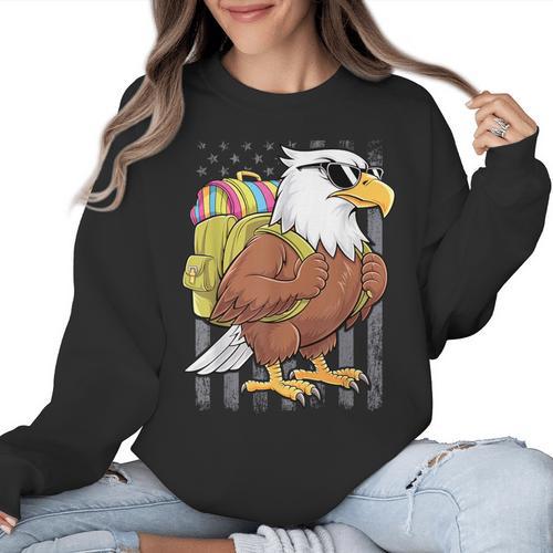 Eagle First Day Of School Teacher Back To School Eagle Women Crewneck Sweatshirt - teacherstshirts.com AU