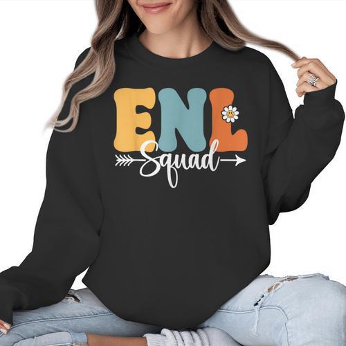 ENL Squad Back To School Teachers Students ENL Crew Men Women Girls Kids Women Crewneck Sweatshirt - teacherstshirts.com