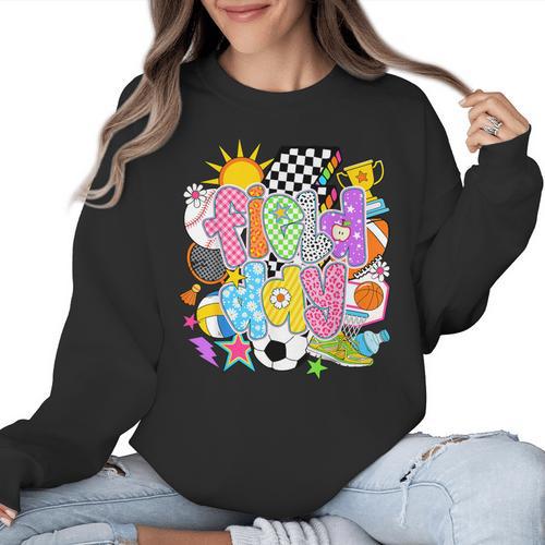 Field Day Fun Day Let The Games Begin Field Trip Teacher Kid Women Crewneck Sweatshirt - teacherstshirts.com DE