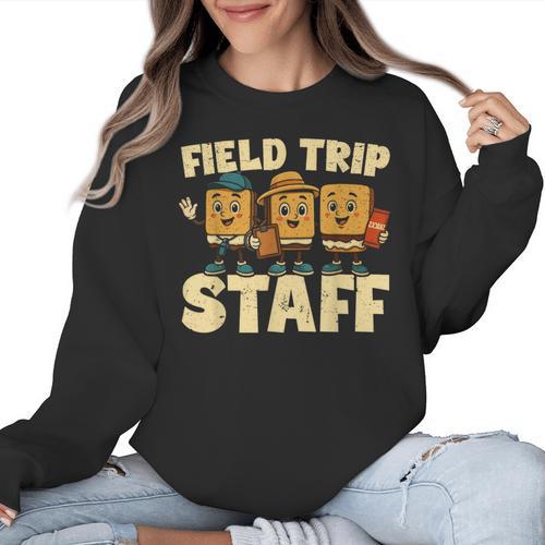 Field Trip Teacher Field Women Crewneck Sweatshirt - teacherstshirts.com