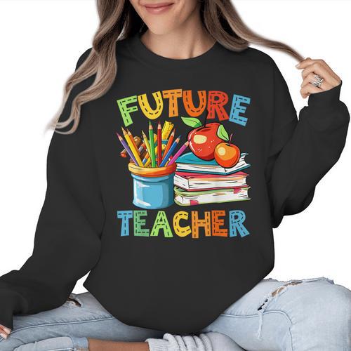 Future Teacher Costume For Kids Back To School Boy Girl Women Crewneck Sweatshirt - teacherstshirts.com CA