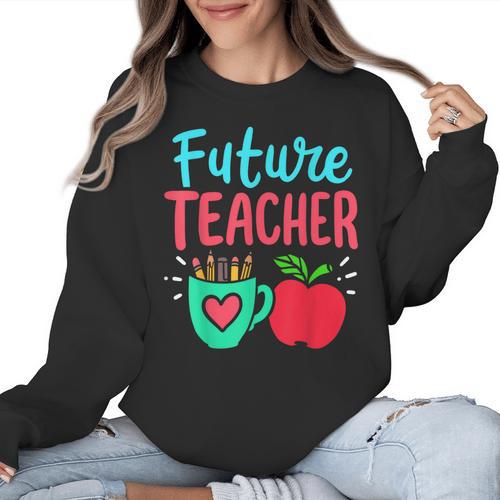 Future Teacher Education Student Women Crewneck Sweatshirt - teacherstshirts.com CA