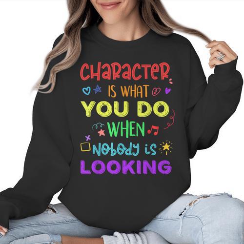 Growth Mindset Teacher Positive Message Inspirational Quote Women Crewneck Sweatshirt - teacherstshirts.com UK