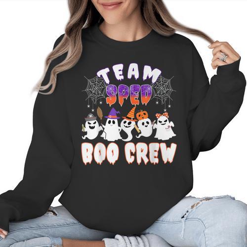 Halloween Costume Team SPED Teacher Special Education Women Crewneck Sweatshirt - teacherstshirts.com