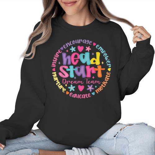 Head Start Dream Team Squad Teacher Headstart Back To School Women Crewneck Sweatshirt - teacherstshirts.com AU