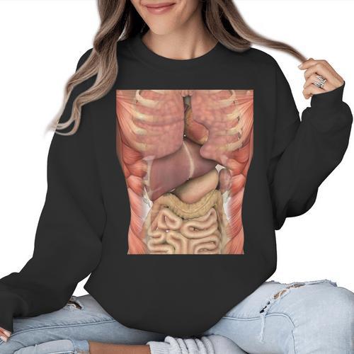 Human Muscles Organs Scary Anatomy Teacher Halloween Costume Women Crewneck Sweatshirt - teacherstshirts.com AU