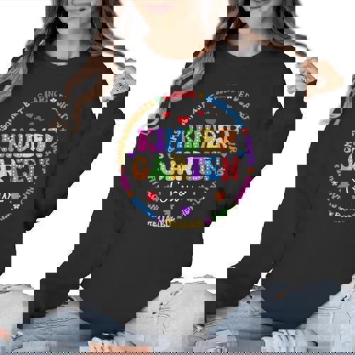 Kindergarten Crew Funy Back To School Teachers Kids Students Women Crewneck Sweatshirt - teacherstshirts.com