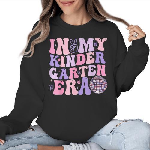 In My Kindergarten Era Teacher Kids Back To School Kinder Women Crewneck Sweatshirt - teacherstshirts.com AU