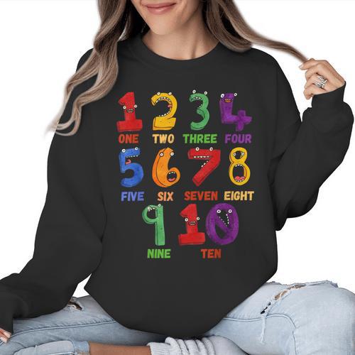 Learning Math Numbers Counting Back To School Teacher For Men Women Girls Kids Women Crewneck Sweatshirt - teacherstshirts.com UK